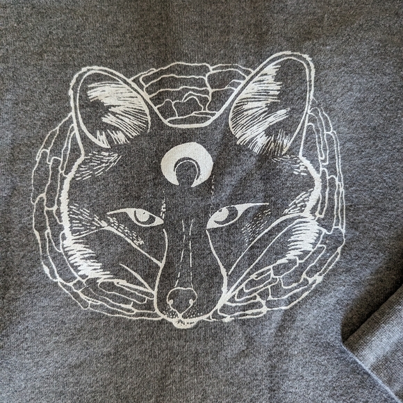 Custom Screen Printed Gray loose Cropped Sweater - Picture 2 of 7